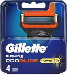 Gillette Fusion5 Proglide Power Ανταλλακτικές Κεφαλές με 5 Λεπίδες & Λιπαντική Ταινία 4τμχ