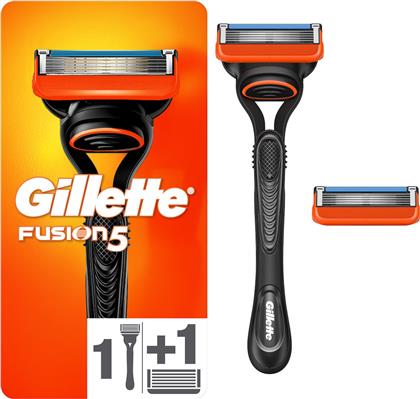 Gillette Fusion5 Ξυραφάκι με Ανταλλακτικές Κεφαλές 5 Λεπίδων και Λιπαντική Ταινία για Ευαίσθητες Επιδερμίδες 2τμχ από το ΑΒ Βασιλόπουλος