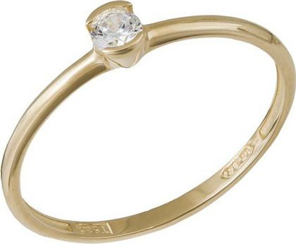 Γυναικείο χρυσό δαχτυλίδι Κ14 με λευκή πέτρα 037770 037770 Χρυσός 14 Καράτια από το Kosmima24