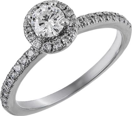 Γυναικείο δαχτυλίδι από λευκόχρυσο 18 καρατίων με μπριγιάν 038291 038291 Χρυσός 18 Καράτια
