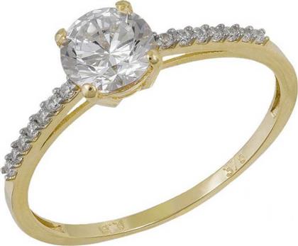 Γυναικείο δαχτυλίδι Κ9 με ζιργκόν 040586 040586 Χρυσός 9 Καράτια από το Kosmima24