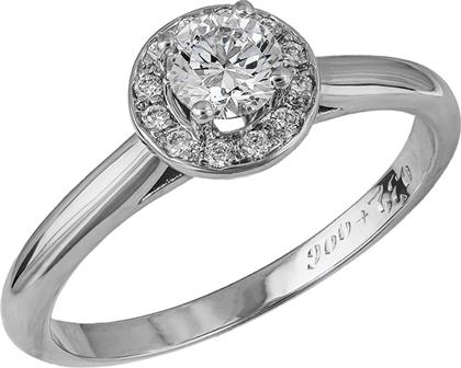Γυναικείο δαχτυλίδι με ροζέτα από μπριγιάν Κ18 037581 037581 Χρυσός 18 Καράτια