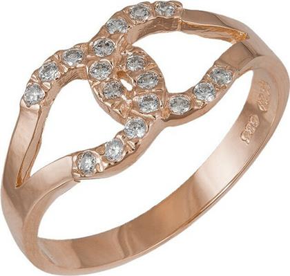 Γυναικείο δαχτυλίδι ροζ gold Κ14 με ζιργκόν 036959 036959 Χρυσός 14 Καράτια