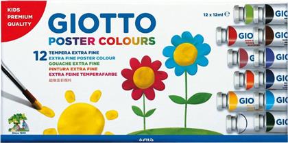 Giotto Τέμπερες Poster Colours 12ml 12τμχ Πολύχρωμο