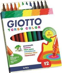 Giotto Turbo Color Blister Μαρκαδόροι Ζωγραφικής Λεπτοί σε 12 Χρώματα