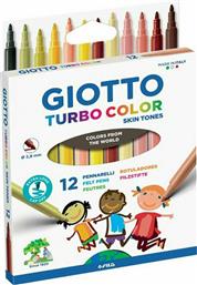 Giotto Turbo Maxi Skin Tones Μαρκαδόροι Ζωγραφικής Χονδροί σε 12 Χρώματα
