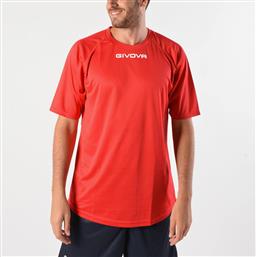 Givova One Ανδρικό Αθλητικό T-shirt Κοντομάνικο Κόκκινο από το MybrandShoes