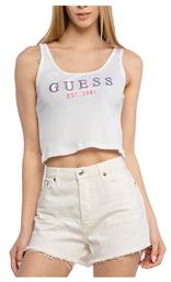 Γυναικείο Crop Top Αμάνικο Καλοκαιρινό Λευκό Guess από το Plus4u