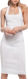 Guess Midi Καλοκαιρινό All Day Φόρεμα Πλεκτό Λευκό