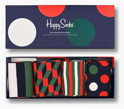 Happy Socks Classic Holiday Gift Set Unisex Κάλτσες με Σχέδια Πολύχρωμες 4Pack