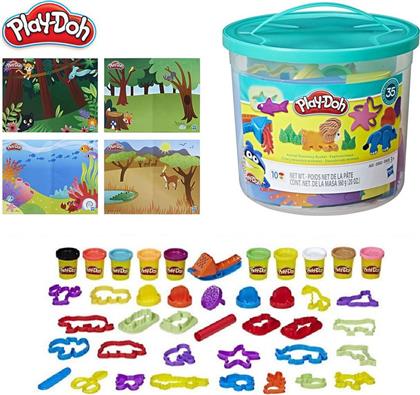 Hasbro Play-Doh Πλαστελίνη - Παιχνίδι Animal Discovery Bucket για 3+ Ετών, 10τμχ