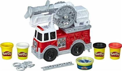 Hasbro Play-Doh Πλαστελίνη - Παιχνίδι Wheels Fire Truck για 3+ Ετών, 5τμχ