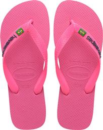 Havaianas Brasil Logo Neon Σαγιονάρες σε Ροζ Χρώμα από το MyShoe
