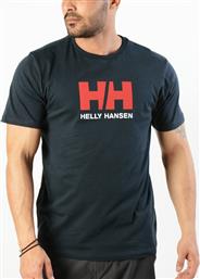 Helly Hansen Logo Ανδρικό Αθλητικό T-shirt Κοντομάνικο Navy Μπλε