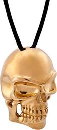Honor Omano Γυναικείο Κολιέ Skull από Ορείχαλκο Επιχρυσωμένο