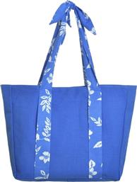 Inart Υφασμάτινη Τσάντα Θαλάσσης Floral Μπλε από το 24home
