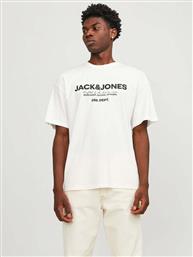 Jack & Jones Ανδρικό T-shirt Κοντομάνικο Εκρου από το Modivo