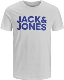Jack & Jones Logo Ανδρικό T-shirt Λευκό με Λογότυπο από το Cosmos Sport