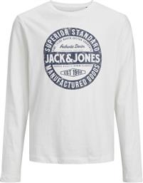 Jack & Jones Παιδική Χειμερινή Μπλούζα Μακρυμάνικη Λευκή από το SportsFactory