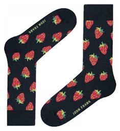 John Frank Strawberry Ανδρικές Κάλτσες με Σχέδια Μπλε