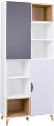 Joker Βιβλιοθήκη Δαπέδου Ξύλινη Λευκή 80x40x190cm από το Polihome