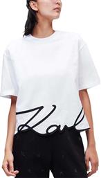 Karl Lagerfeld Γυναικείο T-shirt Λευκό με Στάμπα