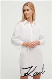 Karl Lagerfeld Γυναικείο Κοντό Φόρεμα Παραλίας Λευκό