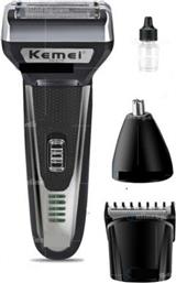 Kemei 3x1 Rechargeable Multi Function Shaver - Black KM-6776 Ξυριστική Μηχανή Προσώπου Επαναφορτιζόμενη