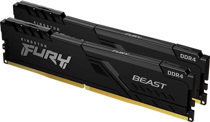 Kingston Fury Beast 16GB DDR4 RAM με 2 Modules (2x8GB) και Ταχύτητα 2666 για Desktop