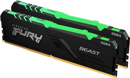 Kingston Fury Beast RGB 16GB DDR4 RAM με 2 Modules (2x8GB) και Ταχύτητα 3200 για Desktop