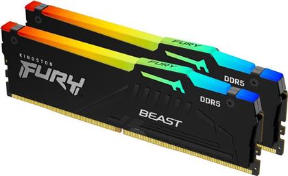 Kingston Fury Beast RGB 32GB DDR5 RAM με 2 Modules (2x16GB) και Ταχύτητα 5600 για Desktop από το e-shop