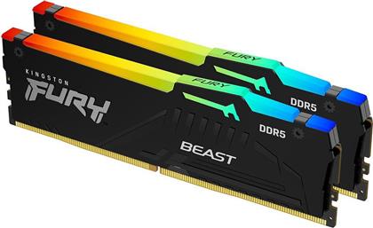 Kingston Fury Beast RGB 64GB DDR5 RAM με 2 Modules (2x32GB) και Ταχύτητα 6000 για Desktop από το e-shop
