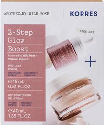 Korres Promo Wild Rose Day Brightening Gel-cream 40ml & Spotless Seum 15ml Box 2024