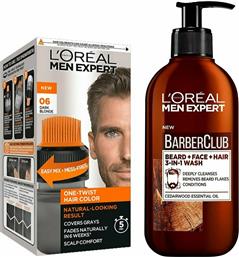 L'Oreal Paris Men Expert Face & Hair Wash 200ml & One-Twist Hair Colour No 06 Dark Blonde 50ml Σετ Περιποίησης για Βαμμένα Μαλλιά 2τμχ
