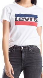 Levi's The Perfect Graphic Γυναικείο Αθλητικό T-shirt Λευκό από το Modivo