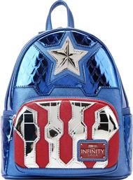 Loungefly Marvel: Captain America Παιδική Τσάντα Πλάτης Μπλε