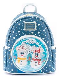 Loungefly Snowman Mickey Snow Globe Mini Παιδική Τσάντα Πλάτης Γαλάζια 22.5x25x11.25εκ. από το Designdrops