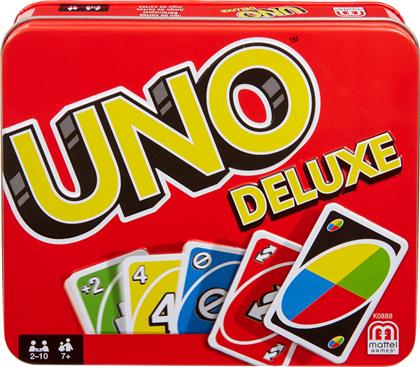 Mattel Επιτραπέζιο Παιχνίδι Uno Deluxe Card Game για 2-10 Παίκτες 7+ Ετών από το Designdrops