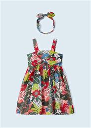Mayoral Παιδικό Φόρεμα Σετ με Αξεσουάρ Floral Αμάνικο Πολύχρωμο