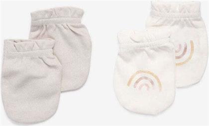 Minene Σετ Παιδικά Γάντια Χούφτες για Νεογέννητο Μπεζ 2τμχ Rainbow Cream από το Spitishop