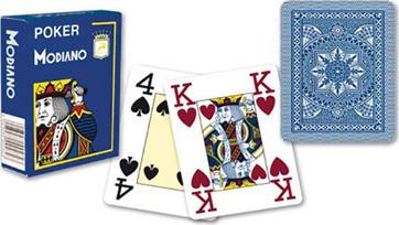 Modiano Poker 4 Jumbo Τράπουλα Πλαστική για Poker Μπλε από το Plus4u