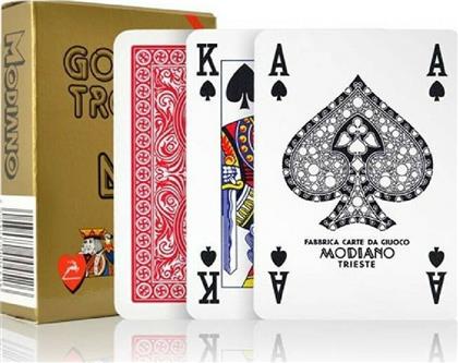 Modiano Poker Golden Trophy Τράπουλα Πλαστική για Poker Κόκκινη από το Plus4u