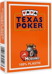 Modiano Texas Poker 2 Jumbo Τράπουλα Πλαστική για Poker Πορτοκαλί από το Plus4u