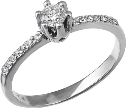 Μονόπετρο δαχτυλίδι με διαμάντια Κ18 028391 028391 Χρυσός 18 Καράτια