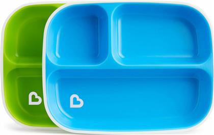 Munchkin Παιδικό Πιάτο Φαγητού Splash Toddler Divided Plates από Πλαστικό Blue/Green 2τμχ από το Designdrops