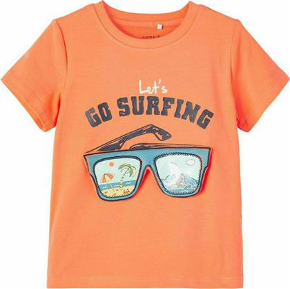 Name It Let's Go Surfing Παιδικό T-shirt Πορτοκαλί