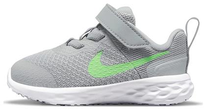 Nike Αθλητικά Παιδικά Παπούτσια Running Revolution 6 Light Smoke Grey / Dark Smoke Grey / Chrome / Green Strike