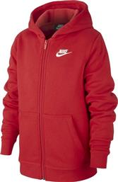 Nike Αθλητική Παιδική Ζακέτα Φούτερ με Κουκούλα Κόκκινη Sportswear από το Outletcenter