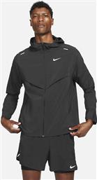 Nike Αθλητικό Ανδρικό Μπουφάν Αδιάβροχο και Αντιανεμικό Μαύρο από το Cosmos Sport