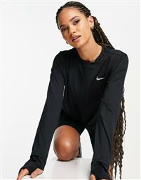 Nike Dri-Fit Running Μακρυμάνικη Γυναικεία Αθλητική Μπλούζα Μαύρη